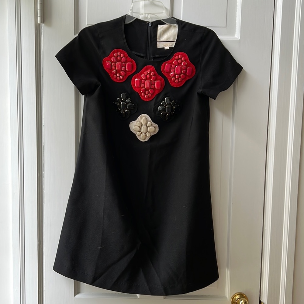 Karta black shift dress with embellishments